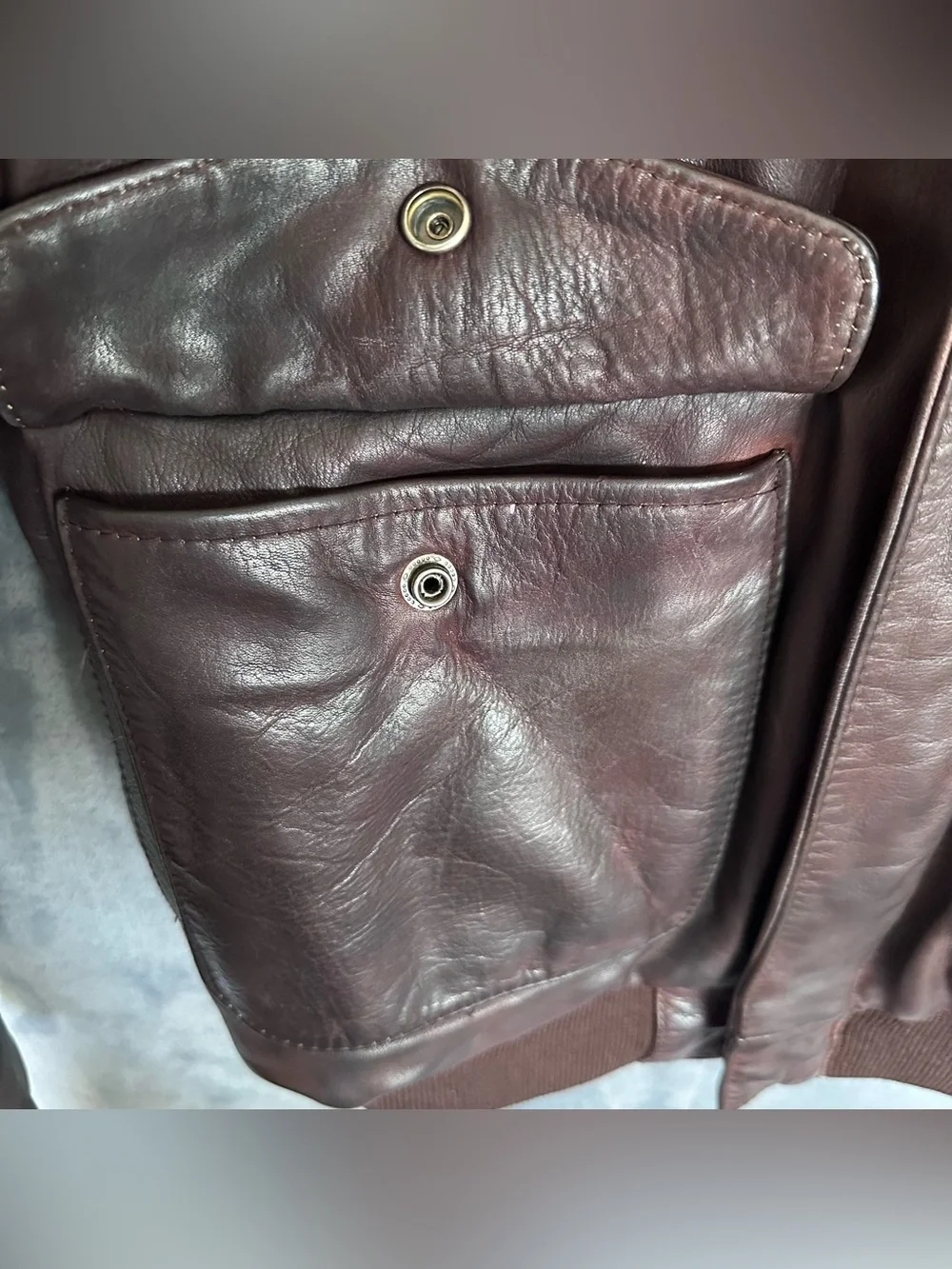 Banana Republic Vintage 1980’s Safari & Travel Leather A-2 Bomber Jacket Size 40